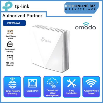 TP-LINK EAP650-WALL OMADA AX3000 WALL PLATE Wi-Fi 6 ACCESS POINT